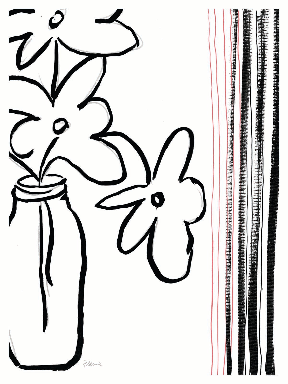 Black Flowers in Jar - by Flavia Weedn 0003-4474
