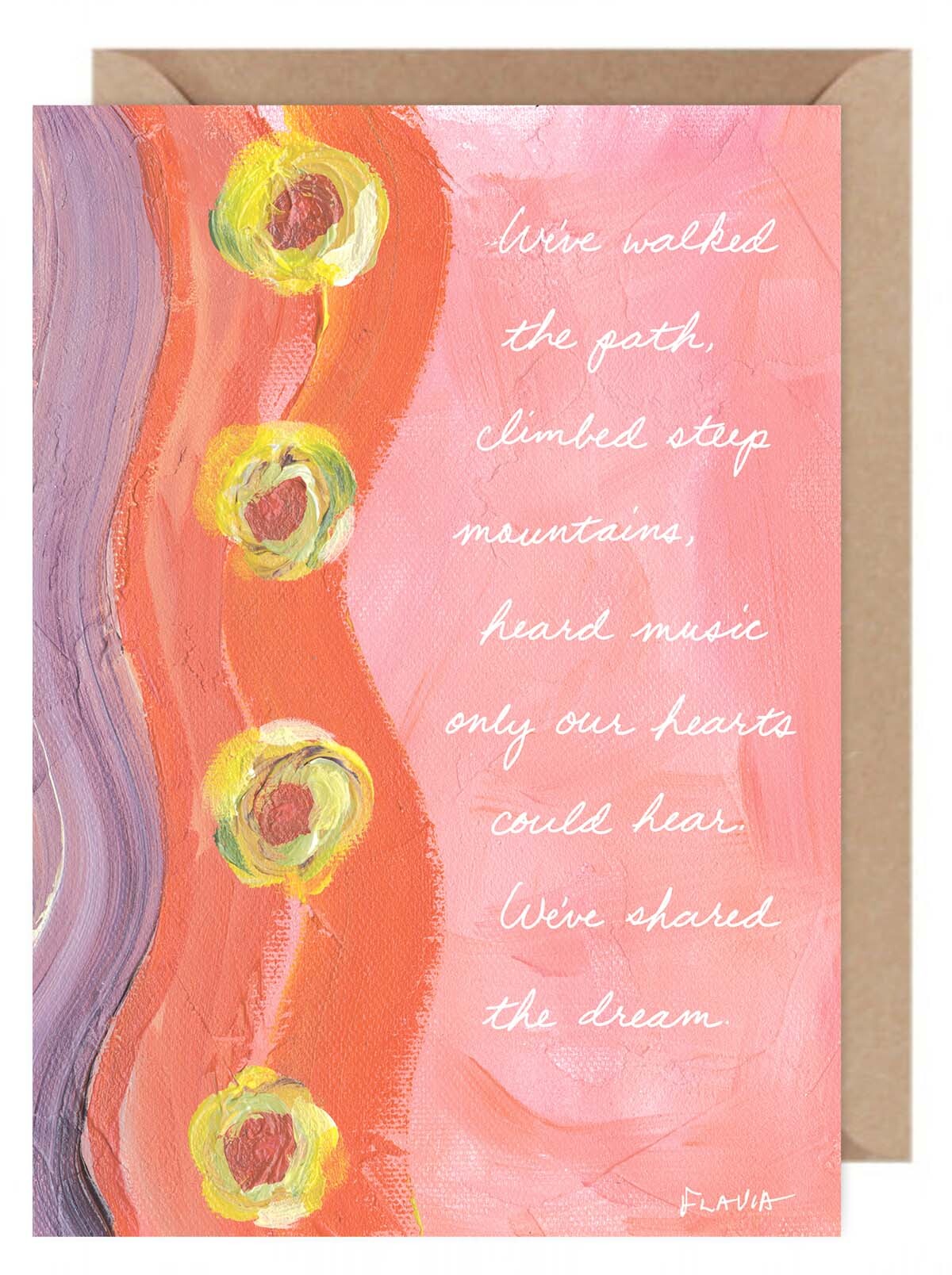 We've Shared The Dream - a Flavia Weedn inspirational greeting card 0101-0020
