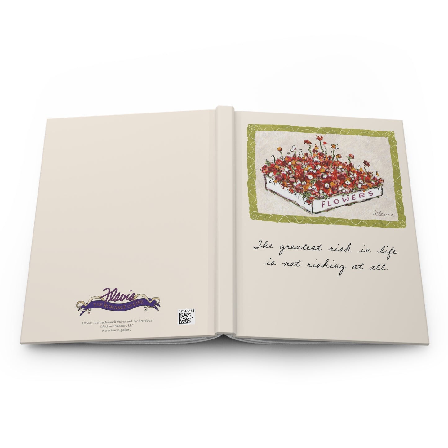 Flavia Classic Hardcover Journal - The greatest Risk in Life