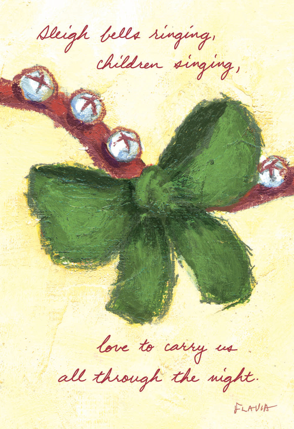 Sleigh Bells Ringing - a Flavia Weedn inspirational greeting card 4242-0138