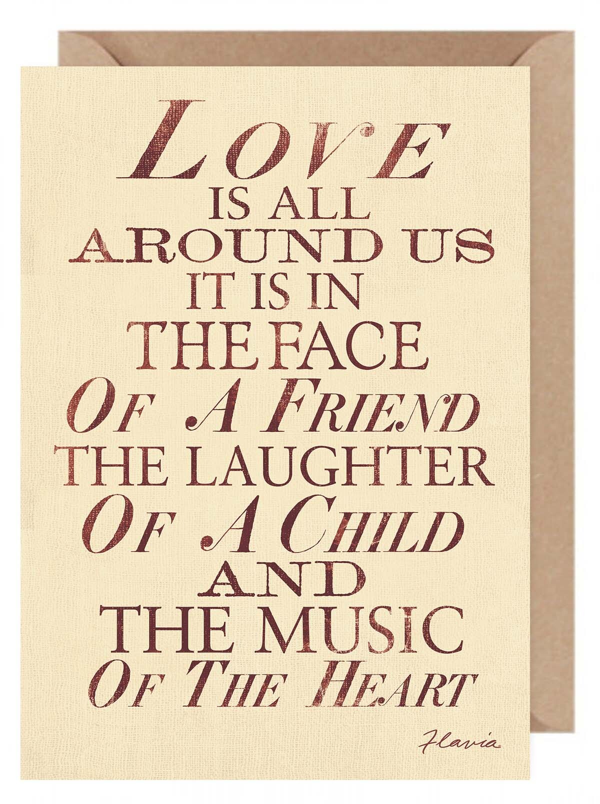 Love is All Around Us - a Flavia Weedn inspirational greeting card 0402-4026