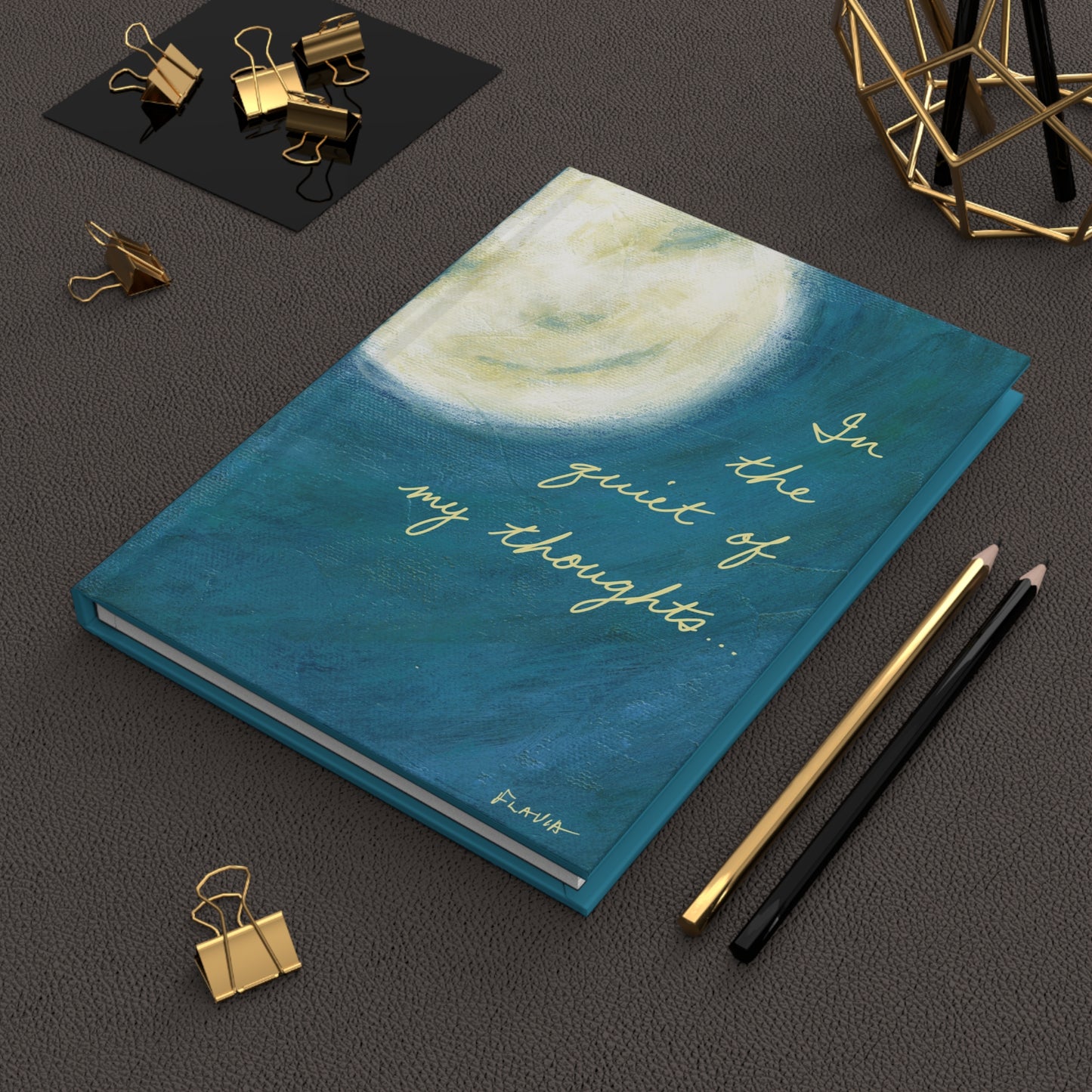 Flavia Hardcover Journal - In the Quiet of my Thoughts...