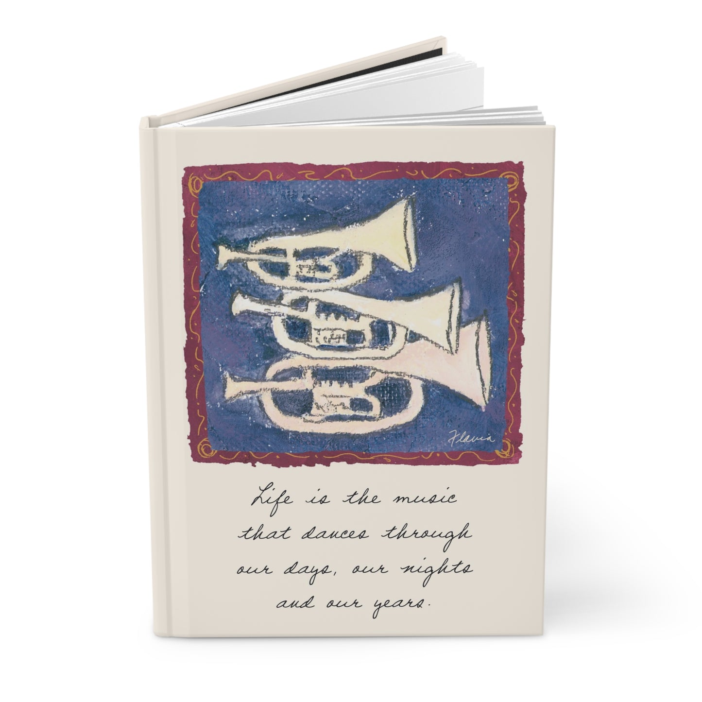 Flavia Classic Hardcover Journal - Life is the music