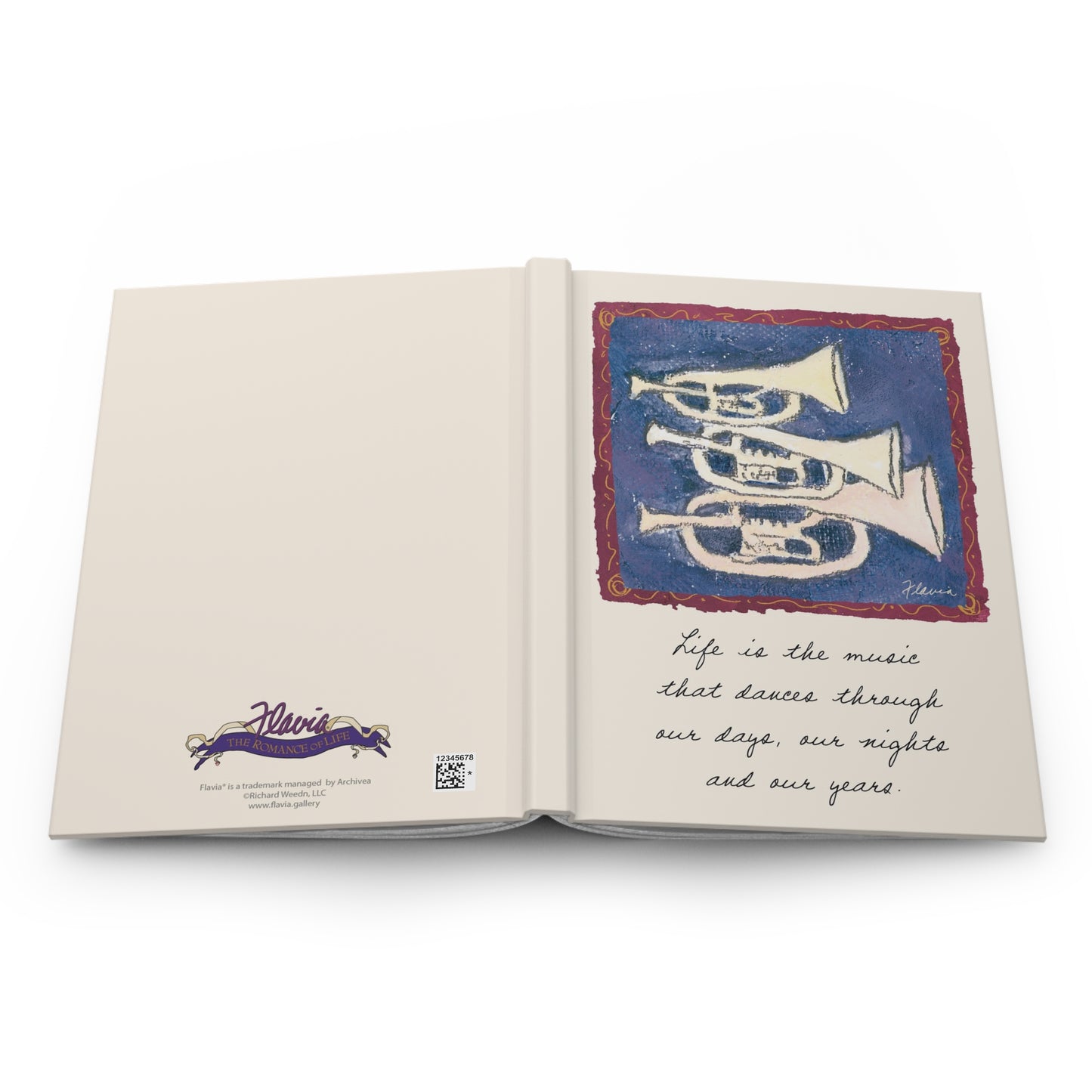 Flavia Classic Hardcover Journal - Life is the music