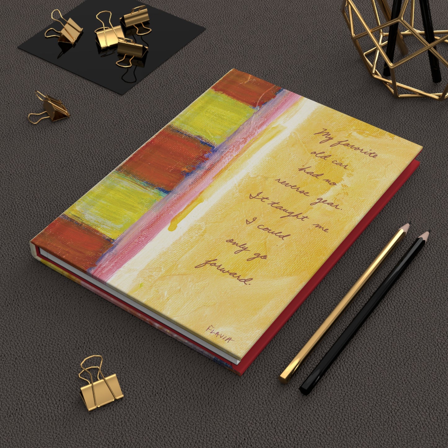 Flavia Tapestry Hardcover Journal - Could only go forward